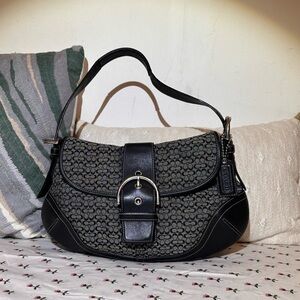 Coach Soho 6808 signature canvas leather shoulder bag